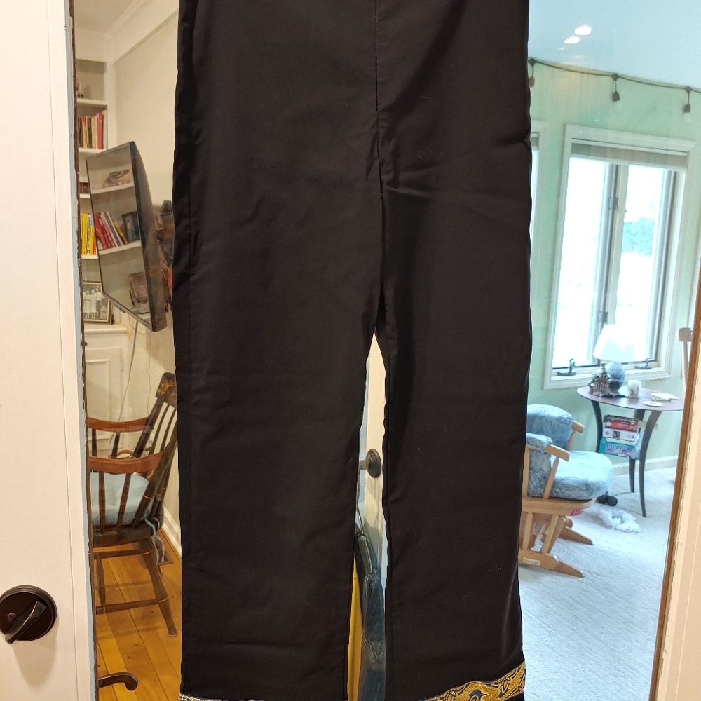 Bisou, Bisou black pants with bottom fringe, size 6
